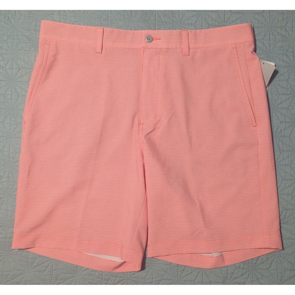 PGA Tour Shorts (2 PR) Mens 32 Grip Waist Moisture Wicking UPF 50 Coral Blue NWT - Picture 2 of 8